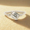 emerald cut diamond ring with multiple carats option in solid gold.
