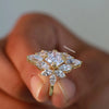 marquise sidestone on lab grown diamond.