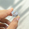Multi Row Pave Moissanite Ring Lab Grown Engagement Ring