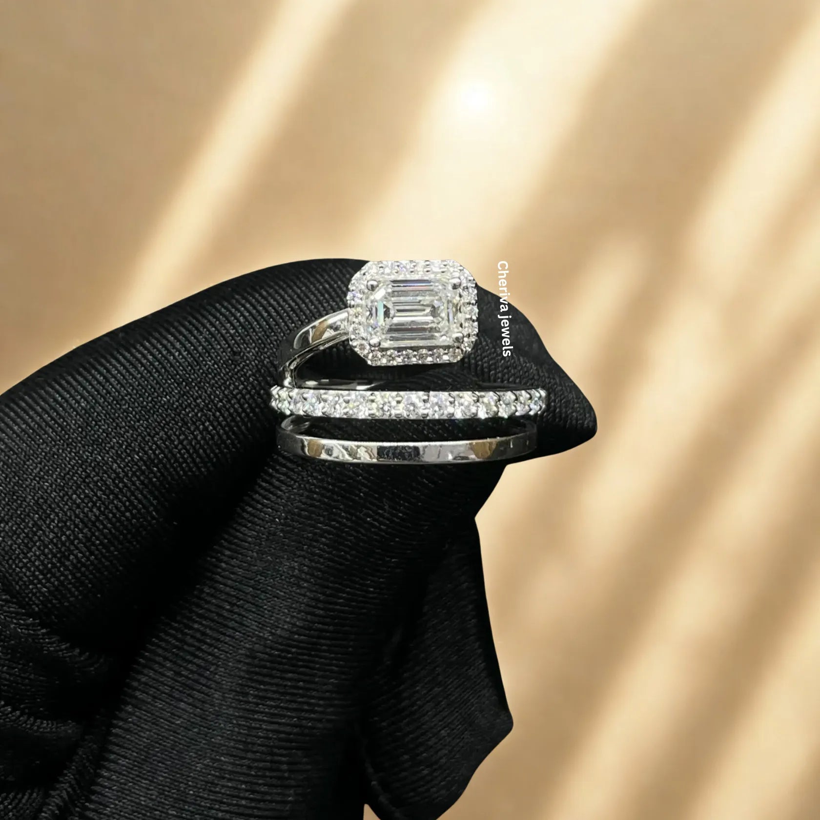 Emerald Cut Diamond Ring, Solitaire Engagement Ring