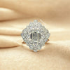 Emerald Cut Lab Grown Diamond Halo Engagement Ring