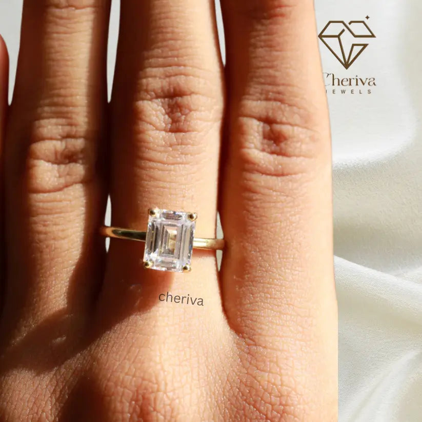 2 Carat Emerald Cut Diamond Solitaire Ring