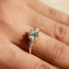 round brilliant cut diamond engagement ring in muse setting.