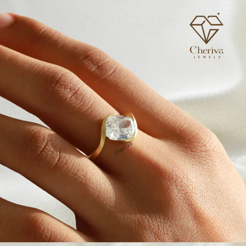 4 Carat Cushion Cut Lab Grown Diamond Solitaire Ring