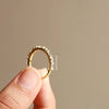 half eternity wedding band with lab grown diamond.
