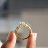 Lab grown diamond in pear cut diamond ring.