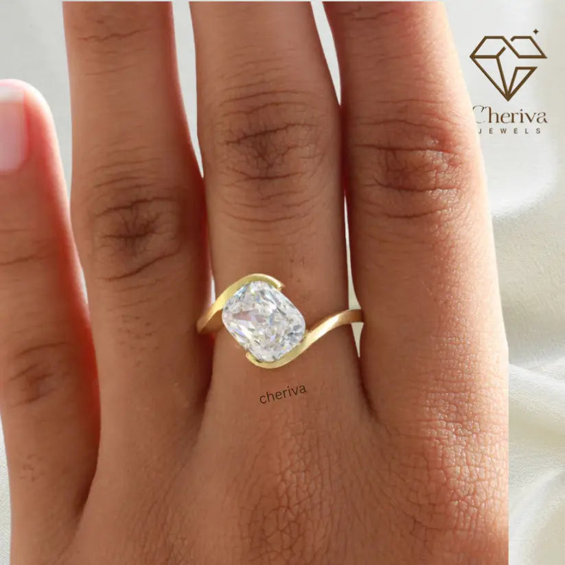 4 Carat Cushion Cut Lab Grown Diamond Solitaire Ring