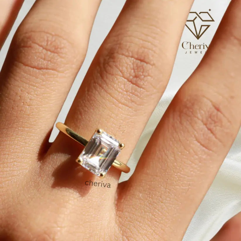 2 Carat Emerald Cut Diamond Solitaire Ring