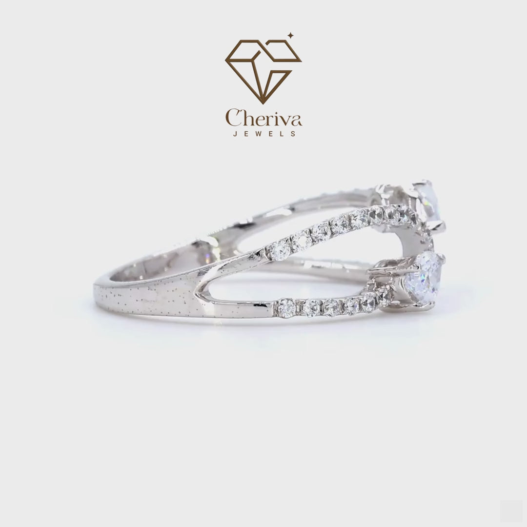 Pear cut Lab Diamond Infinity Engagement Ring