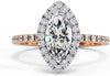 Marquise Cut Lab Diamond Halo Engagement Ring - Cheriva Jewels